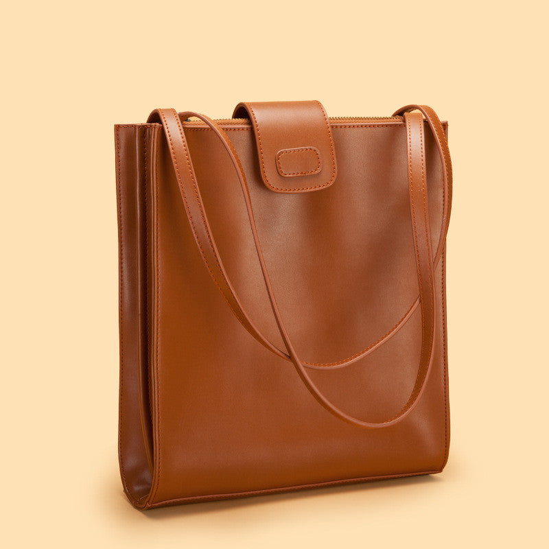Tote Bag Cuir Premium Femme – Grand Sac Épaule Commuter Business