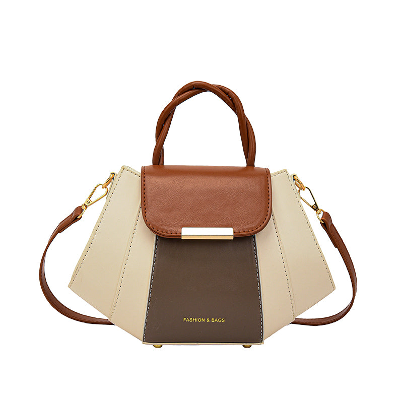 Sac à Main Femme Fashion PU – Motif Géométrique Toutes Saisons Noir Marron