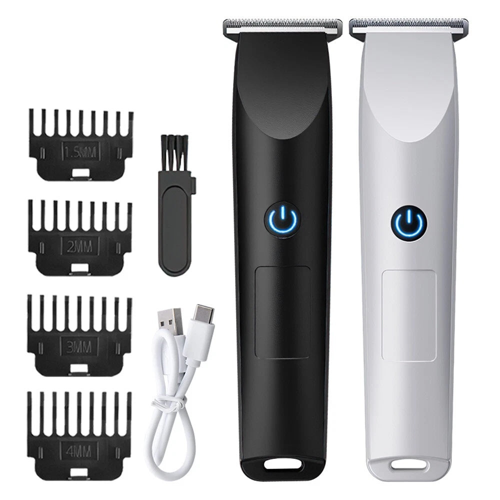Tondeuse Cheveux Électrique Sans Fil Homme – Moteur 6000 tr/min Batterie 500mAh USB 4 Sabots Noir Bleu Blanc