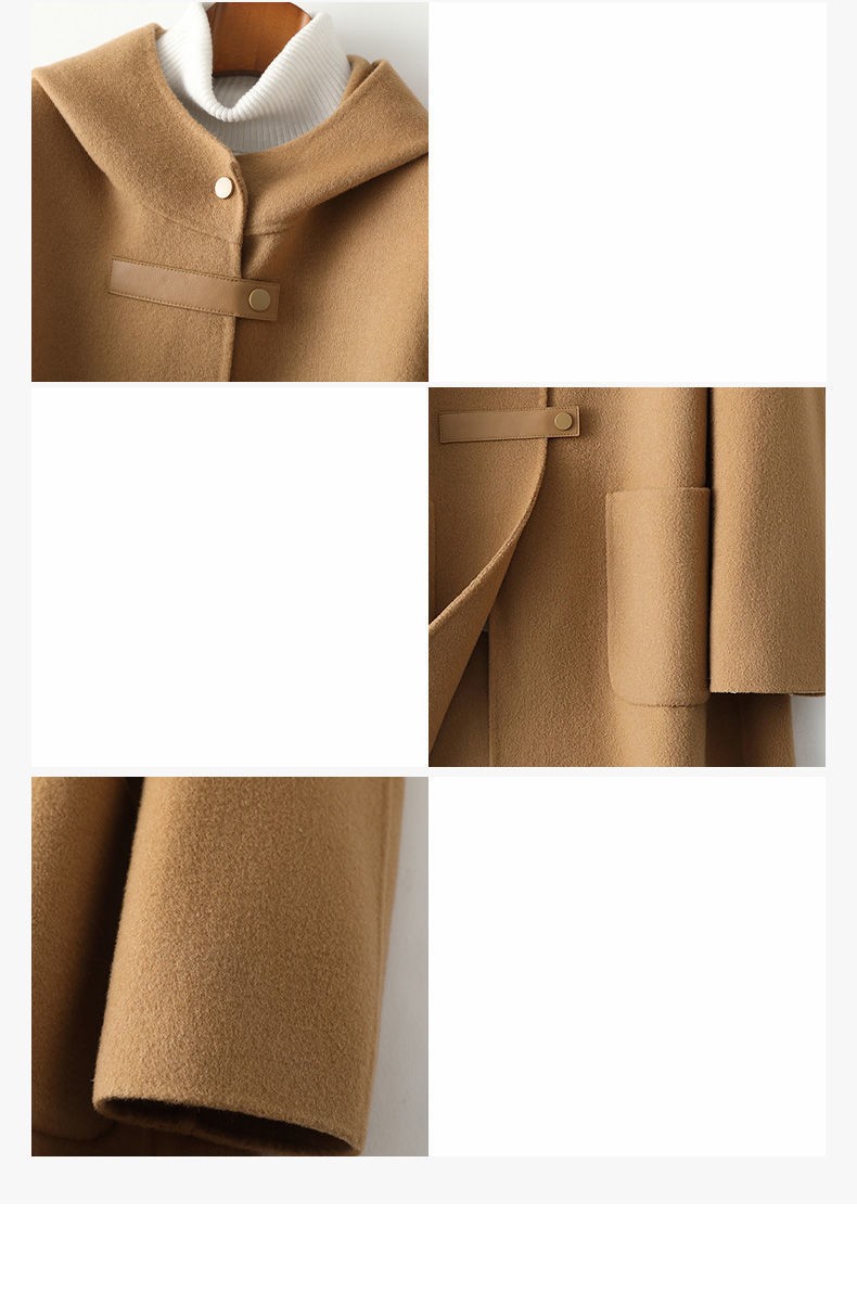 Manteau Laine Femme Oversize À Capuche – Coupe Ligne A Manches Princesse S-4XL