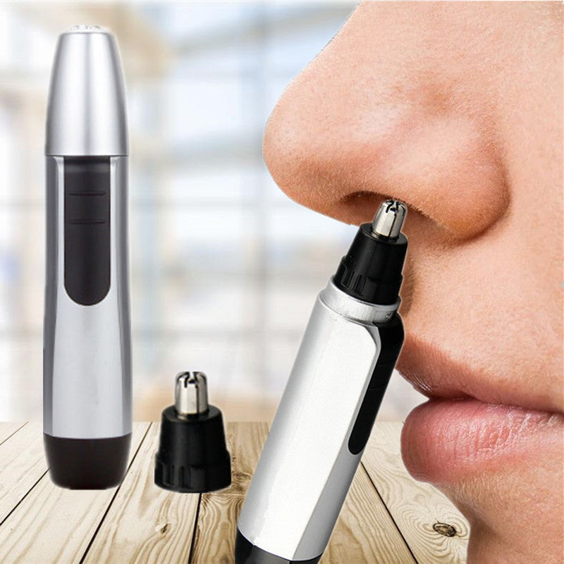 Tondeuse Électrique Nez & Oreilles Homme Femme – Lame Inox 360° Waterproof Noir Argent