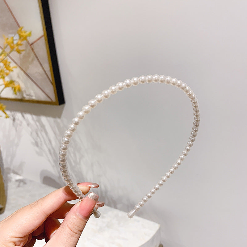 Serre-Tête Perles Fines Femme – Accessoire Cheveux Imitation Perle Métal 14cm
