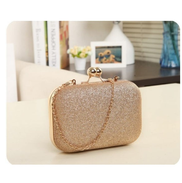 Pochette Soirée Femme – Sac Chaîne Doré Clutch Box Messenger 9 Coloris