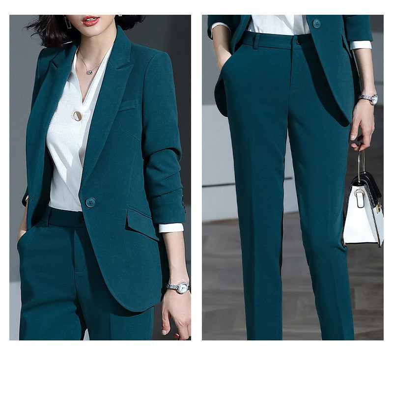 Tailleur Business Femme Polyester 3 Styles – Robe Pantalon ou Chemise Abricot Blanc Noir