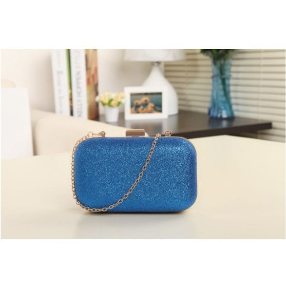 Pochette Soirée Femme – Sac Chaîne Doré Clutch Box Messenger 9 Coloris