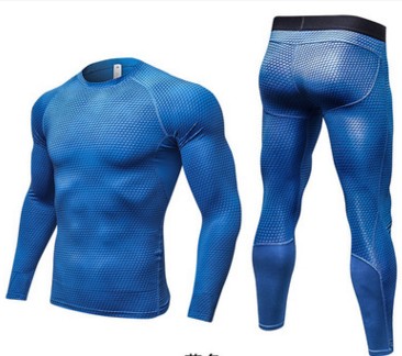 Ensemble Fitness Homme Compression – Polyester Spandex Running Cyclisme S-XXL