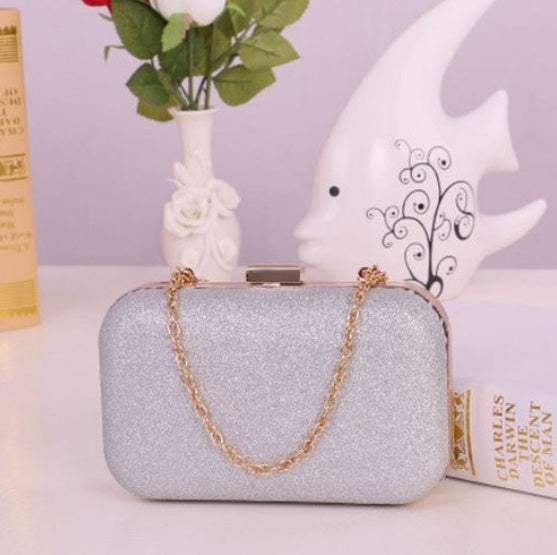 Pochette Soirée Femme – Sac Chaîne Doré Clutch Box Messenger 9 Coloris