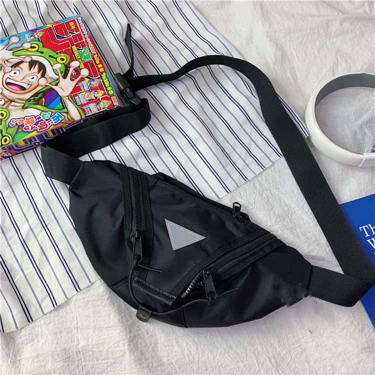 Sac Bandoulière Réfléchissant – Messenger Streetwear Style Coréen Noir