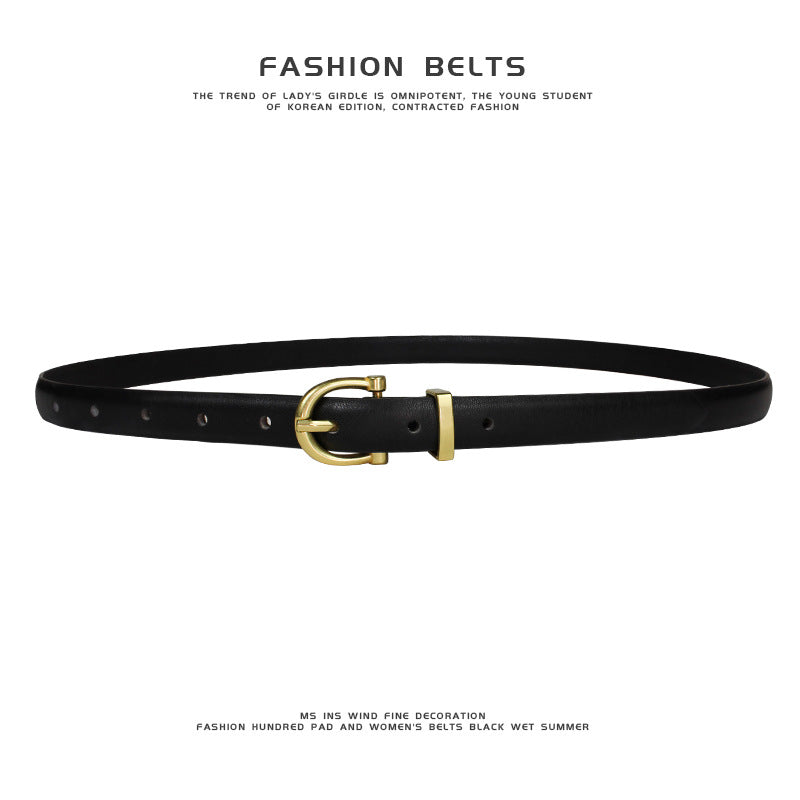 Ceinture Femme Cuir PU Style Harajuku – 6 Modèles Boucle Ardillon Slim 90-120cm