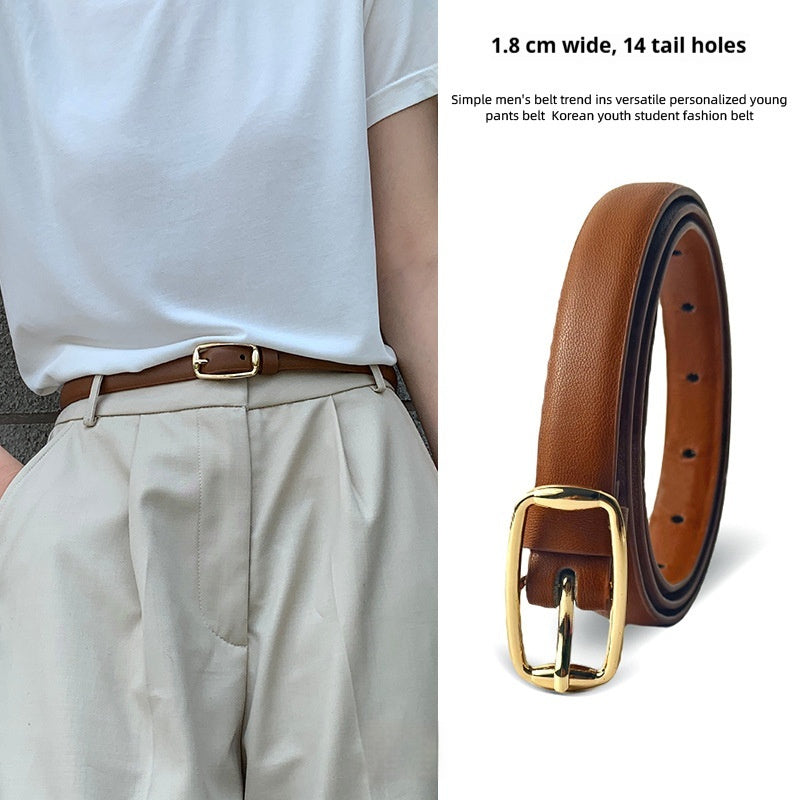 Ceinture Femme Cuir PU Style Harajuku – 6 Modèles Boucle Ardillon Slim 90-120cm