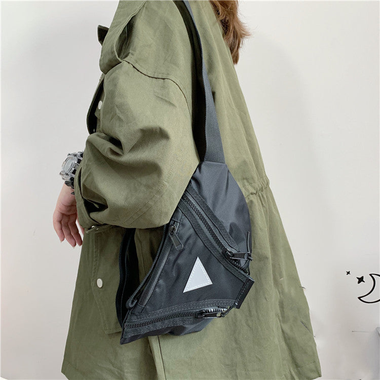 Sac Bandoulière Réfléchissant – Messenger Streetwear Style Coréen Noir