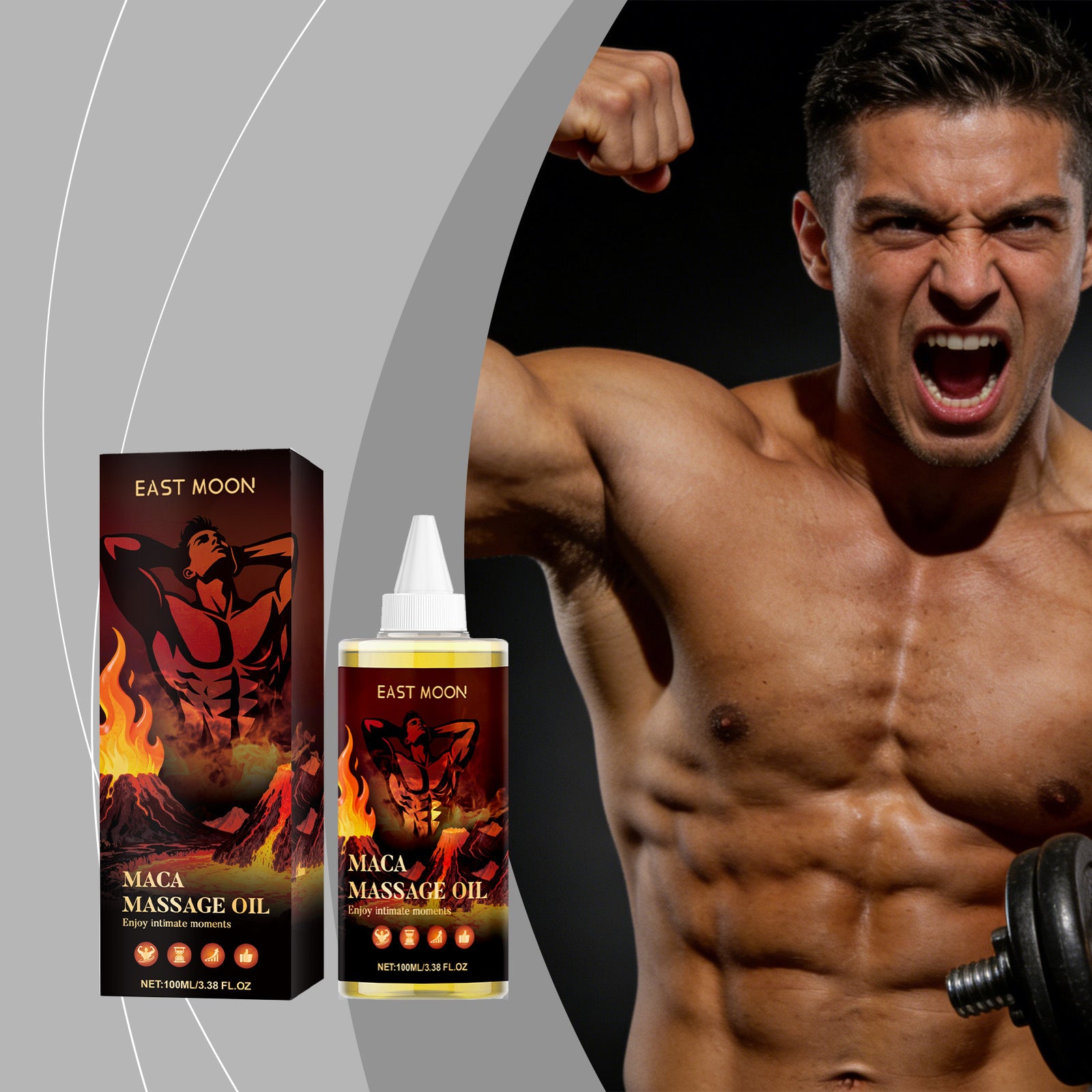 Huile Essentielle Soin Corps Homme & Femme – Hydratante Ginseng Maca Acide Hyaluronique 100ml