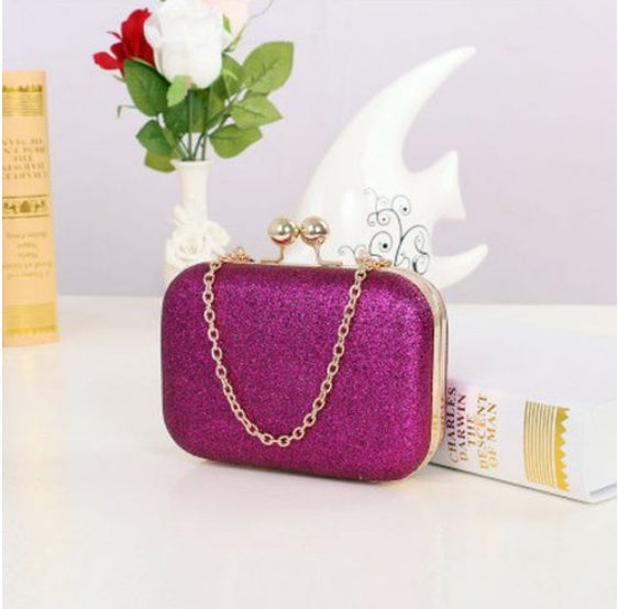 Pochette Soirée Femme – Sac Chaîne Doré Clutch Box Messenger 9 Coloris