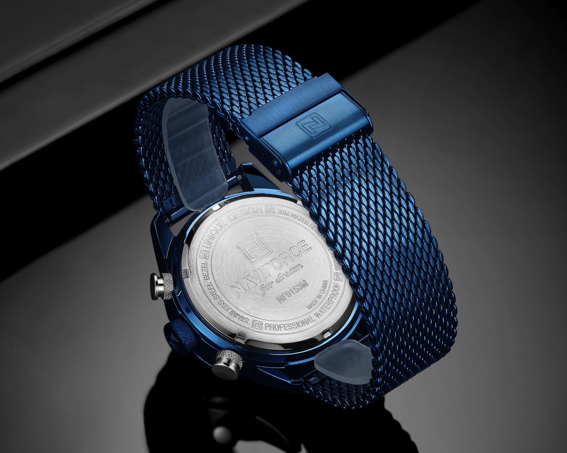 Montre Sport Homme Quartz – Cadran Rond 40.5mm Bracelet Acier Résistante 30M