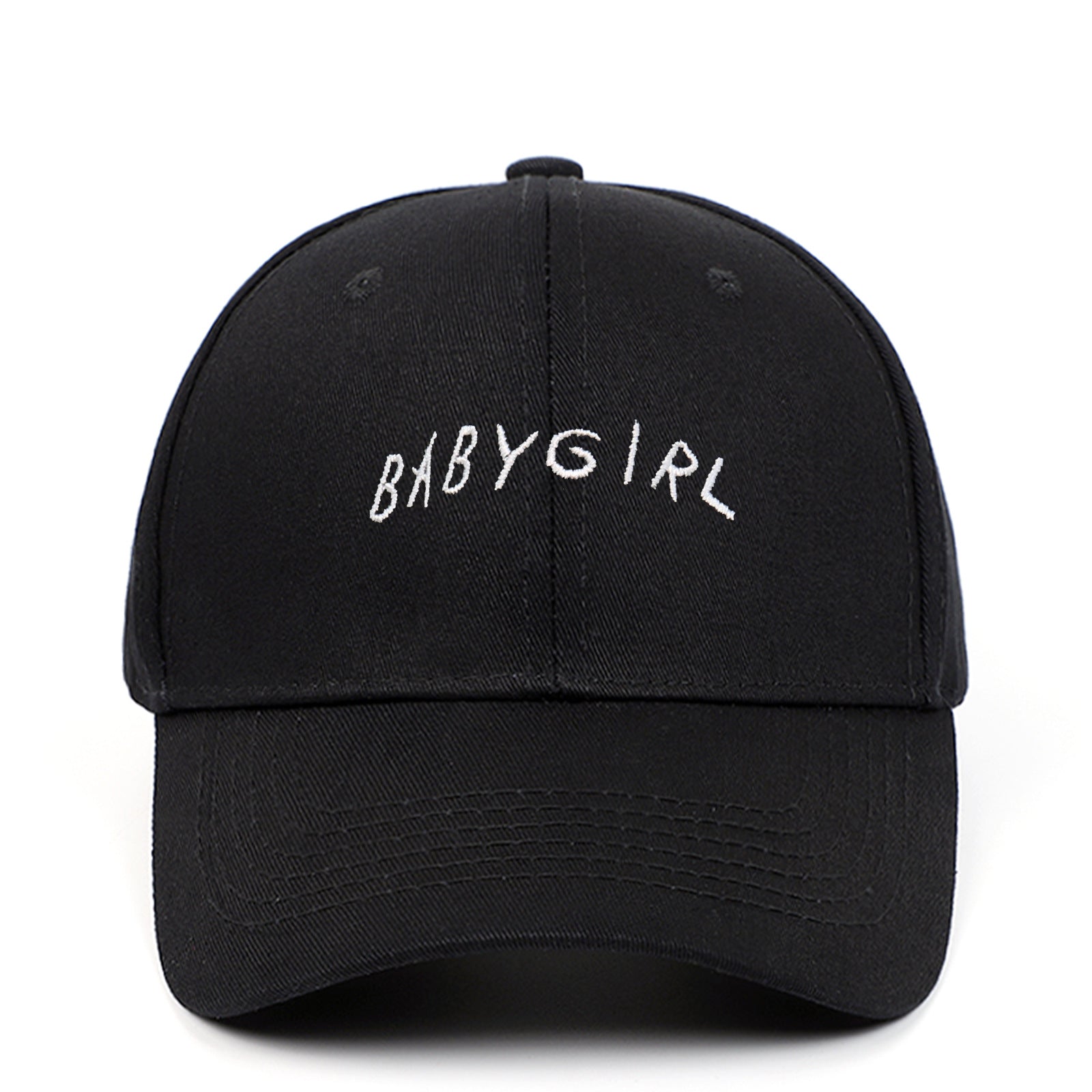 Casquette Baseball BABYGIRL Brodée Coton – Visière Soleil Outdoor Noir Blanc