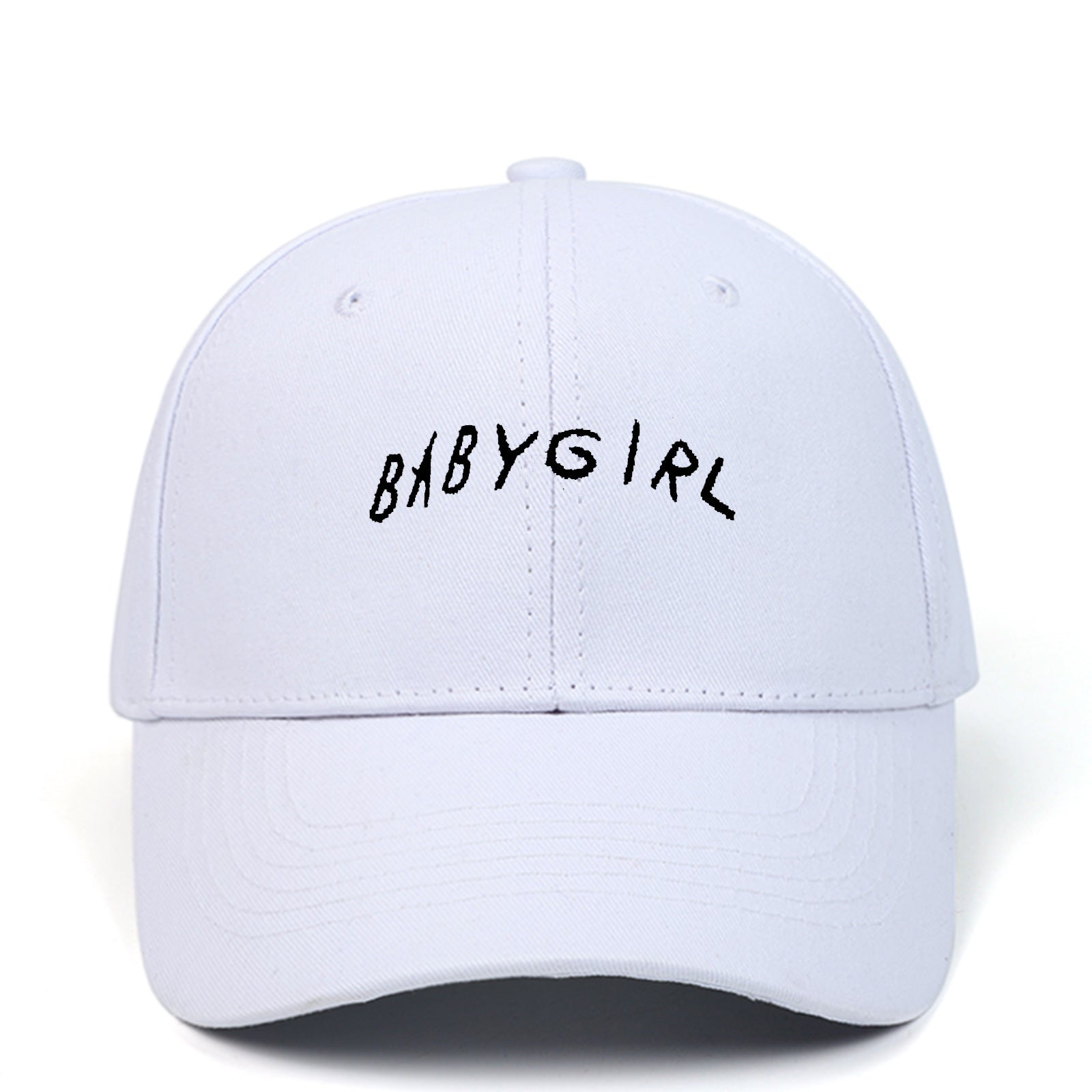 Casquette Baseball BABYGIRL Brodée Coton – Visière Soleil Outdoor Noir Blanc
