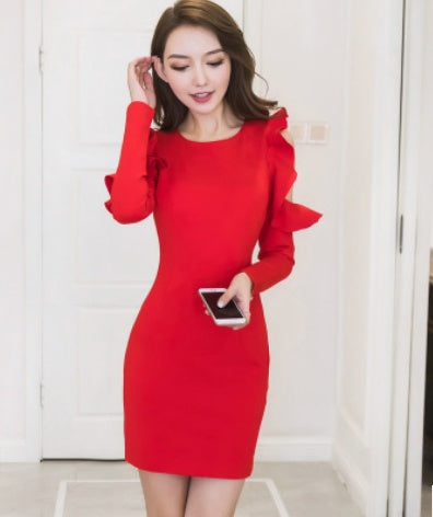 Robe de Soirée Femme – Mariage Événement Élégant Noir Rouge S-XL