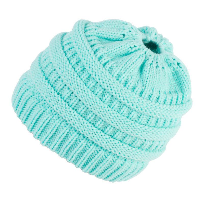 Bonnet Queue de Cheval Femme Tricot Acrylique
