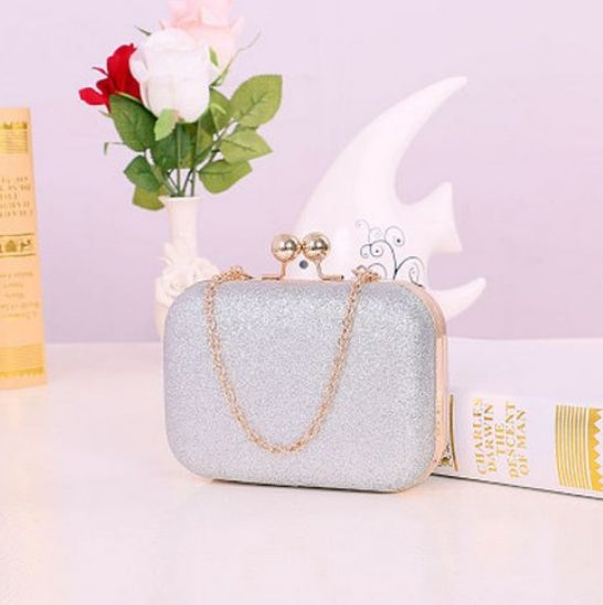 Pochette Soirée Femme – Sac Chaîne Doré Clutch Box Messenger 9 Coloris