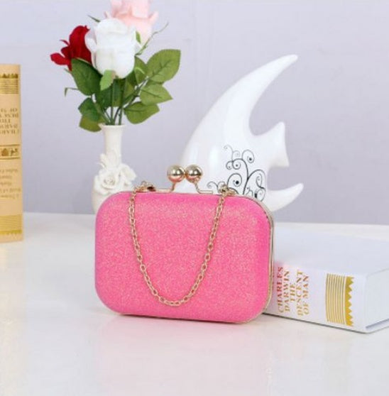 Pochette Soirée Femme – Sac Chaîne Doré Clutch Box Messenger 9 Coloris