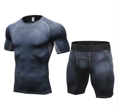 Ensemble Fitness Homme Compression – Polyester Spandex Running Cyclisme S-XXL