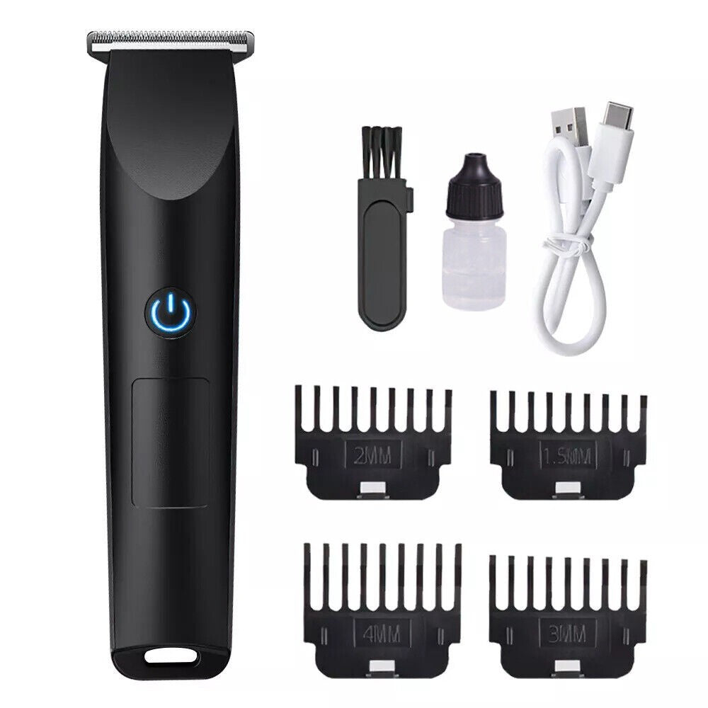 Tondeuse Cheveux Électrique Sans Fil Homme – Moteur 6000 tr/min Batterie 500mAh USB 4 Sabots Noir Bleu Blanc