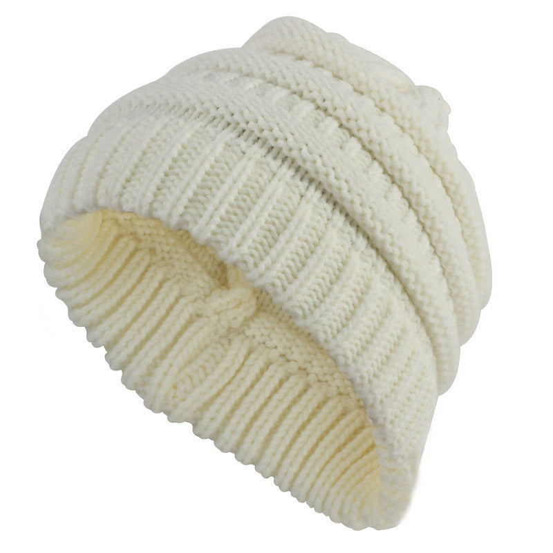 Bonnet Queue de Cheval Femme Tricot Acrylique