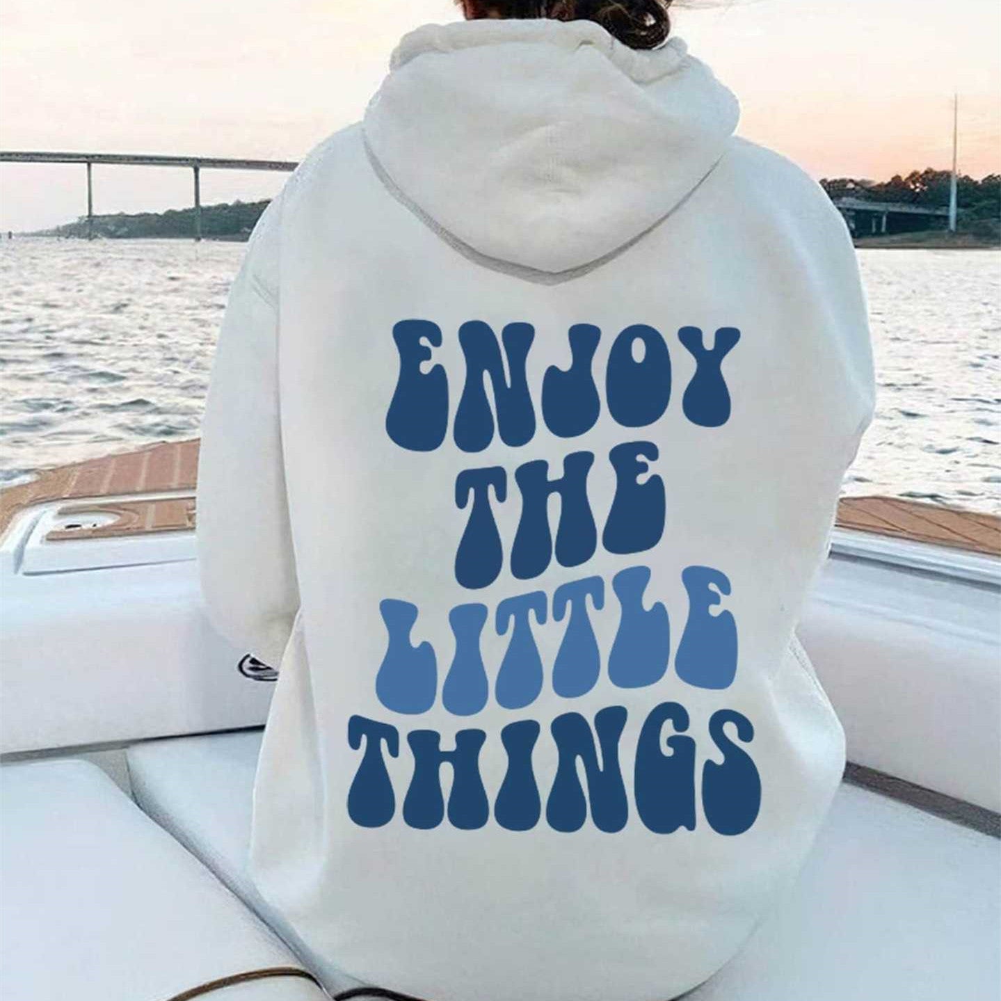 Hoodie Oversize Femme – Sweat Imprimé Dos Texte Loose