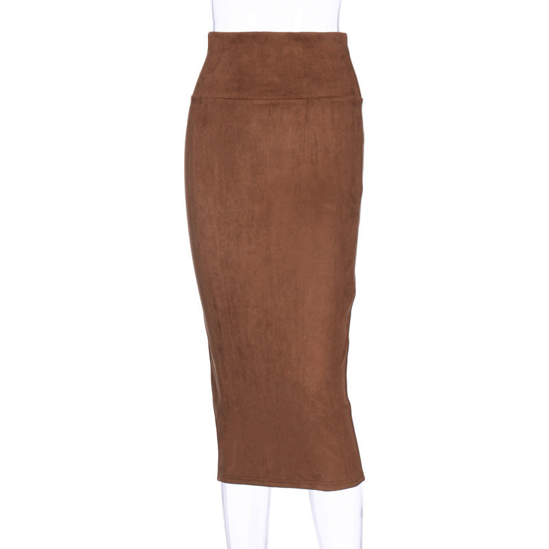 Mid-Length Pencil Skirt – Women's High-Waisted Stretch