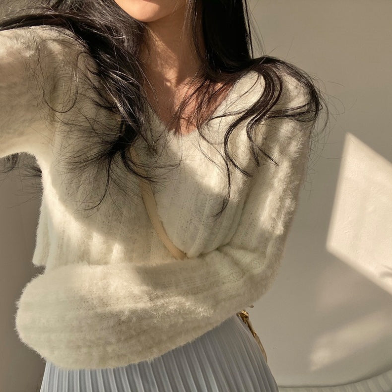 Pull Femme Tricot Manches Longues – Style Élégant Taille Unique 4 Coloris