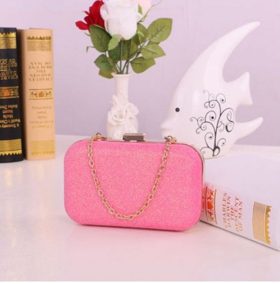 Pochette Soirée Femme – Sac Chaîne Doré Clutch Box Messenger 9 Coloris