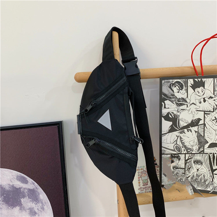 Sac Bandoulière Réfléchissant – Messenger Streetwear Style Coréen Noir