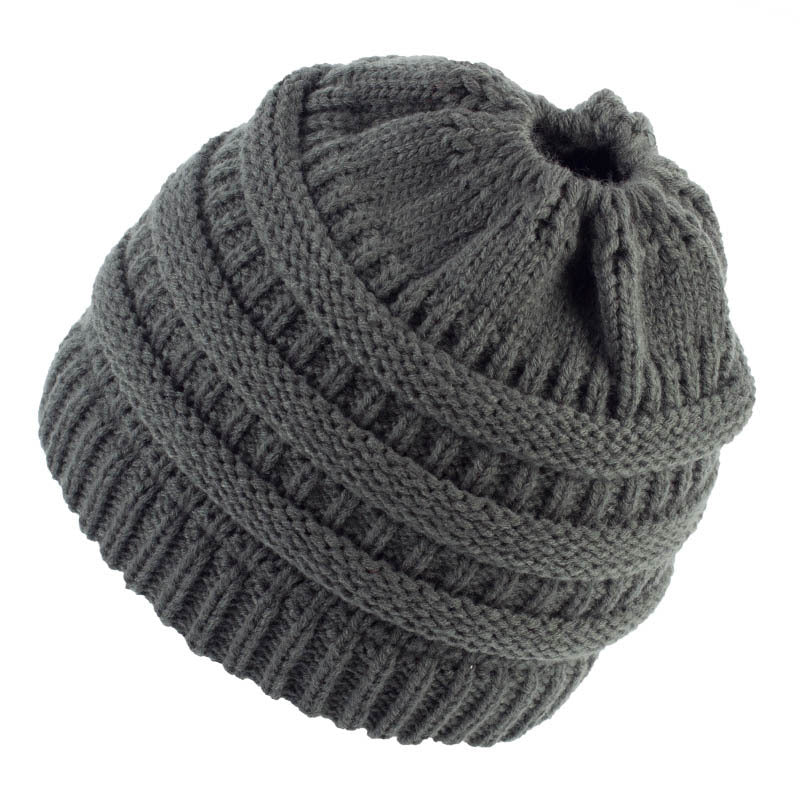 Bonnet Queue de Cheval Femme Tricot Acrylique