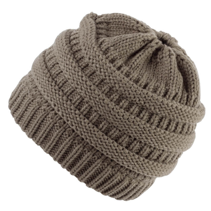 Bonnet Queue de Cheval Femme Tricot Acrylique