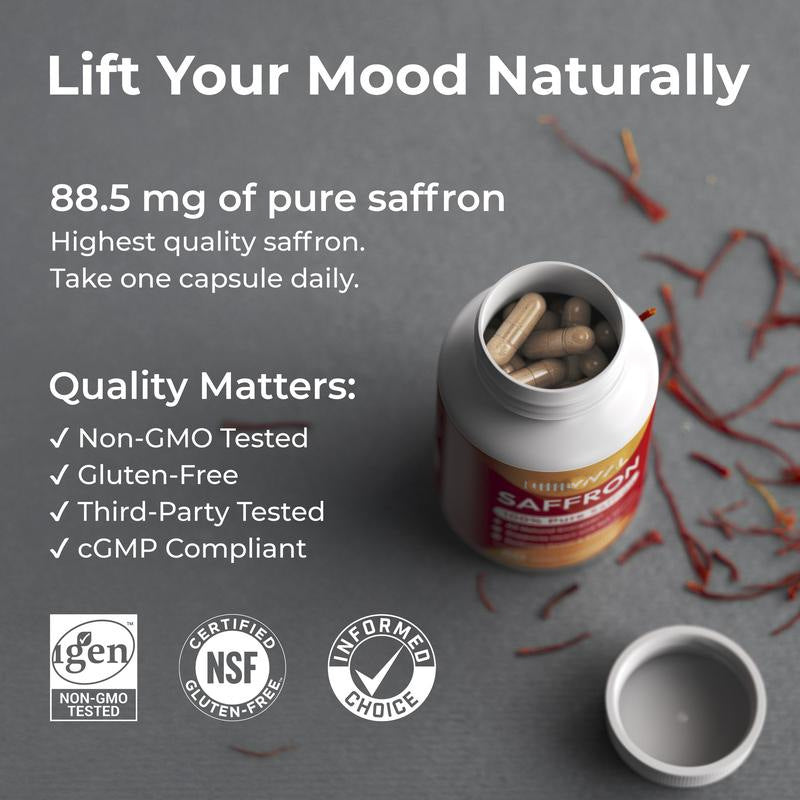 Capsules Safran & Vitamines – Complément Alimentaire 60 Comprimés Bien-être, Vitalité & Antii-stress