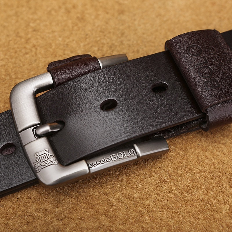 Ceinture Homme Cuir Véritable – Boucle Ardillon Classique Noir Marron
