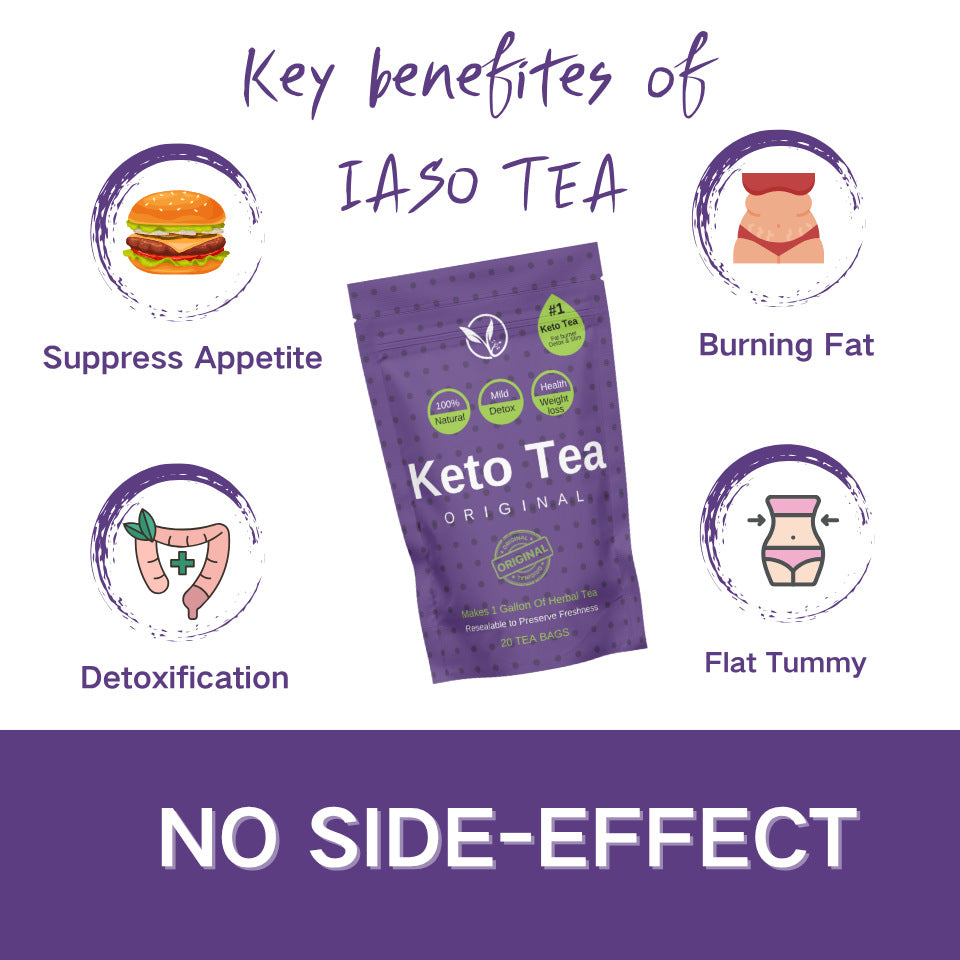 IASO Thé Détox Minceur Herbes Naturelles – 20 Sachets 5g Infusion Froide Brûle-Graisses