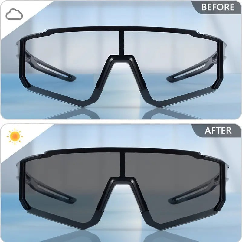 Fashion Unisex Polycarbonate Sunglasses – Polarized Photochromic Anti-Reflective Lenses Black