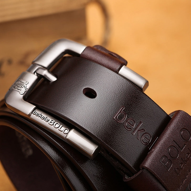 Ceinture Homme Cuir Véritable – Boucle Ardillon Classique Noir Marron