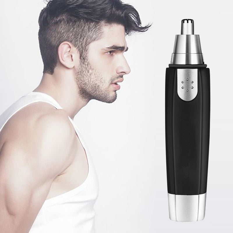 Tondeuse Électrique Nez & Oreilles Homme Femme – Lame Inox 360° Waterproof Noir Argent