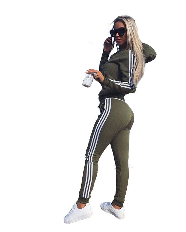 Ensemble Jogging Femme Polyester Manches Longues – Veste & Pantalon Droit 4 Coloris S-3XL