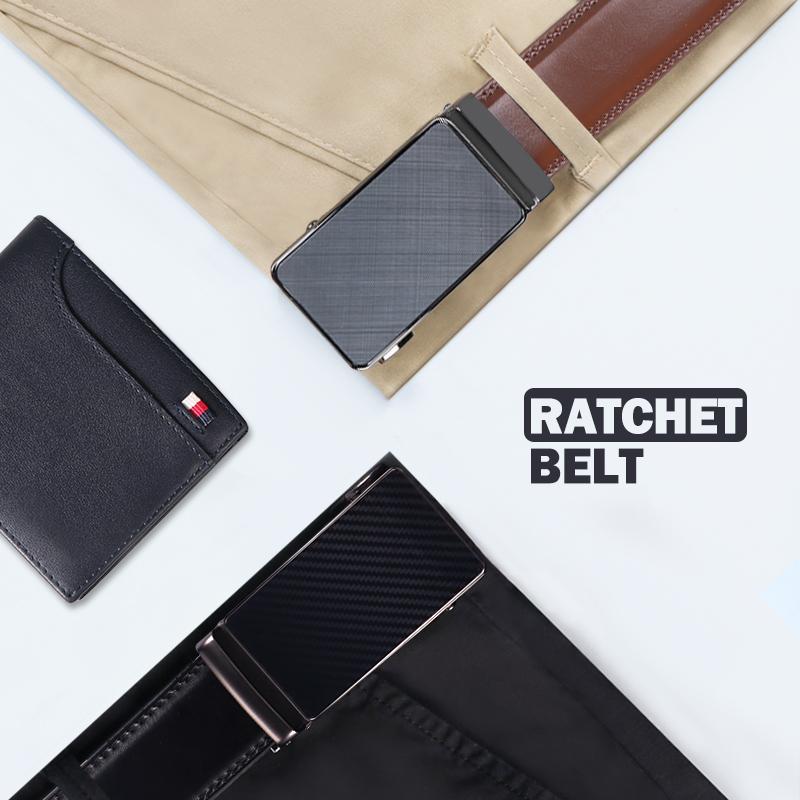 Ceinture Homme Slider Ratchet Ajustable – Idéale Cadeau Pantalon Chemise Oxford 110-130cm