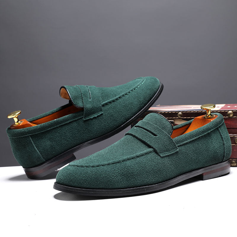 Mocassins Homme Nubuck Sans Lacets – Semelle Caoutchouc Casual