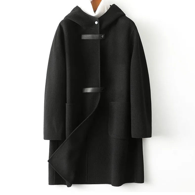 Manteau Laine Femme Oversize À Capuche – Coupe Ligne A Manches Princesse S-4XL