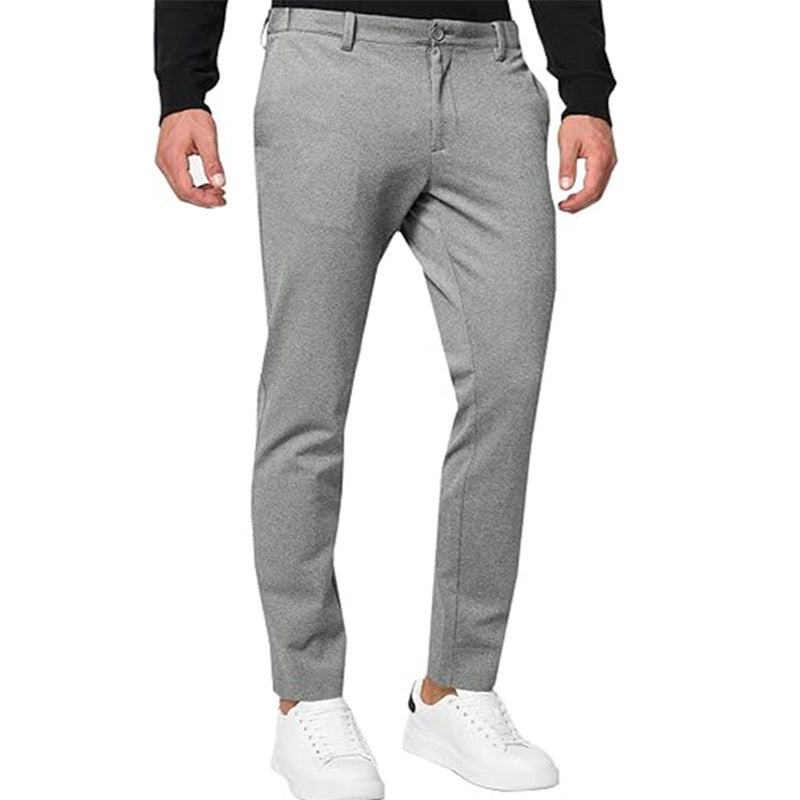 Pantalon chino slim homme – Tapered stretch décontracté couleur unie