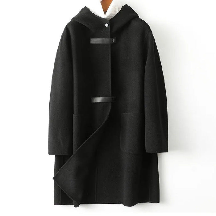 Manteau Laine Femme Oversize À Capuche – Coupe Ligne A Manches Princesse S-4XL