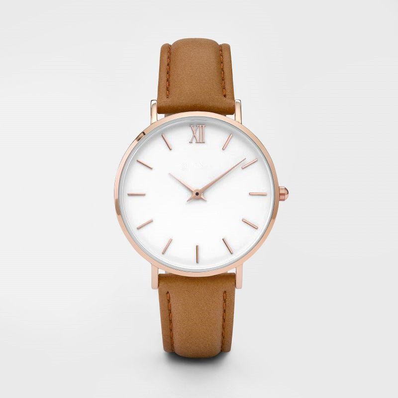 Montre Quartz Femme Bracelet Cuir PU – Cadran Carré 13 Coloris Tendance