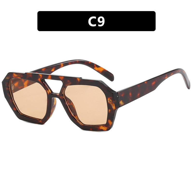 Lunettes de Soleil Grande Monture Léopard – UV400 Style Ins Street 12 Coloris