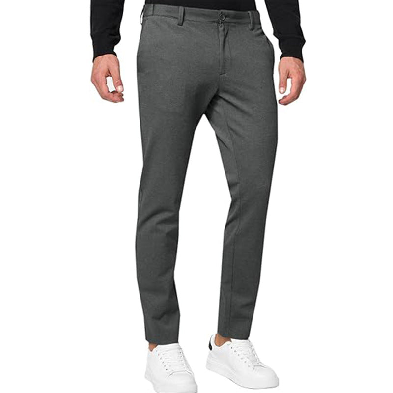 Pantalon chino slim homme – Tapered stretch décontracté couleur unie