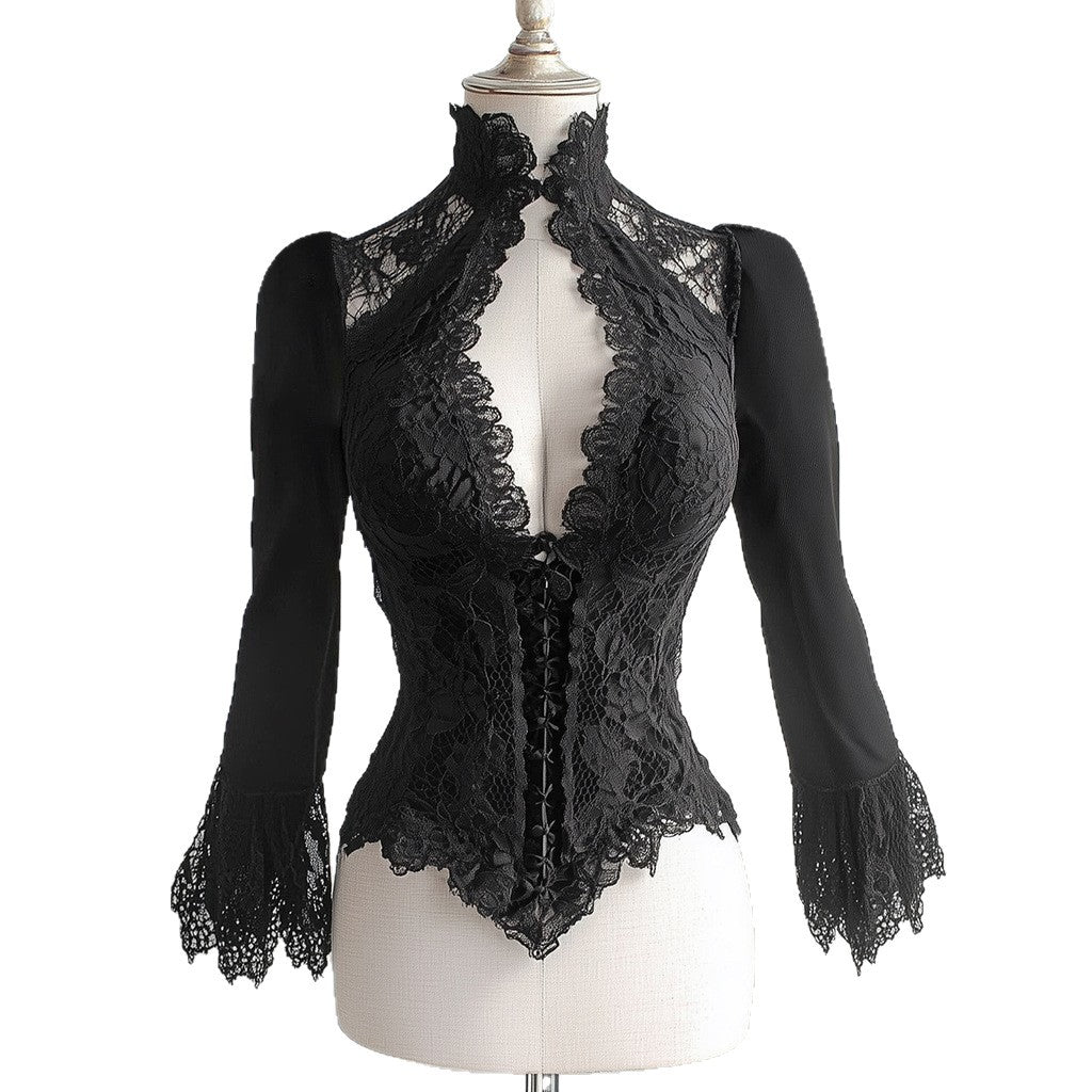 Top Femme Épaules Dénudées Rayon – Manches Princesse Chic Noir